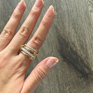 Fidget Gold and Silver stacking Ring set